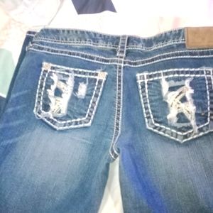 Amethyst Distressed Jeweled Jeans